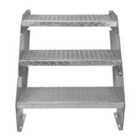 Adjustable 3 Section Galvanised Staircase - 600Mm Wide