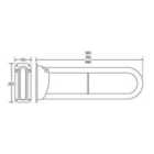 Bathex Essential 760Mm Double Arm Hinged Support Rail W/ Toilet Roll Holder - White