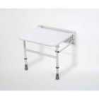 Bathex Professional Compact Shower Seat W/ Stainless Steel Legs - White