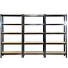 Monster Racking T-rax Heavy Duty Shelving Units, Black, 75Cm W, 30Cm D, Set Of 6