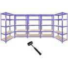 Monster Racking T-rax Metal Storage Shelves, Blue, 90Cm W, 45Cm D, Set Of 5