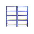 Monster Racking T-rax Heavy Duty Shelving Units, Blue, 75Cm W, 30Cm D, Set Of 2