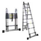 5M Lightweight Aluminium Hinged Telescopic Extendable Multi-position Ladder & Step Ladder