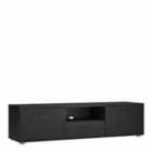 Media TV-unit With 2 Doors + 1 Drawer 147 Cm Black