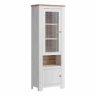 Celesto 2 Door Display Cabinet In White And Oak