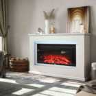 Garden Sanctuary 39 Inch 1500W Electric Fireplace With Ambient Light - White