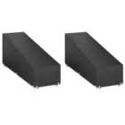 vidaXL Sunlounger Covers 2 pcs 12 Eyelets 205x75x40/70 cm Polyethylene