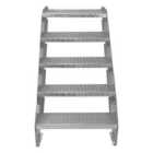 Adjustable 5 Section Galvanised Staircase - 600Mm Wide