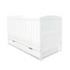 Ickle Bubba Coleby Classic Cot Bed Under Drawer And Fibre Mattress - White