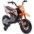 Aiyaplay 12V Kids Electric Motorbike W/ Twist Grip Throttle, Music - Orange