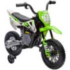 Aiyaplay 12V Kids Electric Motorbike W/ Twist Grip Throttle, Music - Green