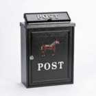 Arboria Garden Decor Black Post Box Horse 42X28X13Cm