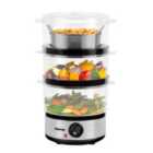 Geepas 7.2L Stainless Steel Electric Food Steamer With 3 Tiers & Timer