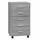 vidaXL Drawer Cabinet With Castors Grey Sonoma Engineered Wood