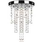 vidaXL White Metal Ceiling Lamp with Crystal Beads