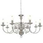 vidaXL Chandelier Silver 8 x E14 Bulbs