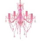 vidaXL Crystal Light 5 Bulbs Pink