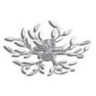 vidaXL Transparent&White Ceiling Lamp Acrylic Crystal Leaf Arms 5 E14 Bulbs