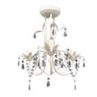 vidaXL Crystal Pendant Ceiling Lamp Chandelier Elegant White