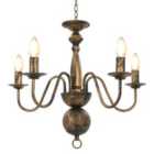 vidaXL Chandelier Antique Black 5 x E14 Bulbs