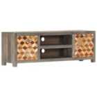 vidaXL Tv Cabinet Grey 120x30x40 cm Solid Mango Wood