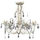vidaXL Crystal Pendant Ceiling Lamp Chandelier Elegant 5 Bulb Sockets