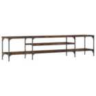 vidaXL Tv Cabinet Smoked Oak 201x35x45 cm Engineered Wood&iron