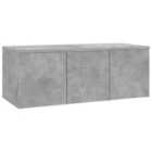vidaXL Tv Cabinet Concrete Grey 80x34x30 cm Engineered Wood