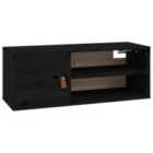 vidaXL Wall Cabinet Black 80x30x30 cm Solid Wood Pine