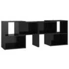 vidaXL Tv Cabinet High Gloss Black 104x30x52 cm Engineered Wood