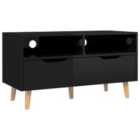 vidaXL Tv Cabinet High Gloss Black 90x40x48.5 cm Engineered Wood