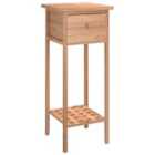 vidaXL Side Table With Drawer 25x25x60cm Solid Wood Walnut
