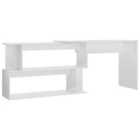 vidaXL Corner Desk High Gloss White 200x50x76 cm Engineered Wood