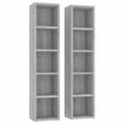 vidaXL CD Cabinets 2 pcs Grey Sonoma 21x16x93.5 cm Engineered Wood