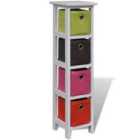 vidaXL Storage Rack With Multi-colour Baskets Paulownia Wood