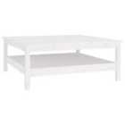 vidaXL Coffee Table White 100x100x40 cm Solid Wood Pine