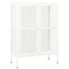 vidaXL Sideboard White 75x35x105 cm Steel and Glass