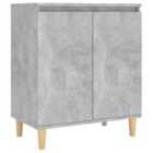vidaXL Sideboard&solid Wood Legs Concrete Grey 60x35x70 cm Engineered Wood