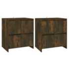 vidaXL Sideboards 2 Pcs Smoked Oak 70x41x75 cm Engineered Wood