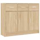 vidaXL Sideboard Sonoma Oak 91x28x75 cm Engineered Wood