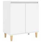 vidaXL Sideboard With Solid Wood Legs White 60x35x70 cm Engineered Wood