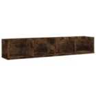 vidaXL Cd Wall Shelf Smoked Oak 100x18x18 cm Engineered Wood