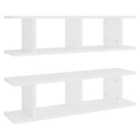 vidaXL Wall Shelves 2 Pcs White 75x18x20 cm Engineered Wood