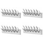 vidaXL Wardrobe Coat Hooks 4 Pcs Silver Aluminium