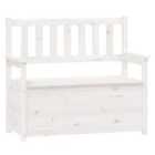 vidaXL Bench White 112.5x51.5x96.5 cm Solid Wood Pine
