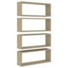 vidaXL Wall Cube Shelf 4 Pcs Sonoma Oak 60x15x23 cm Engineered Wood