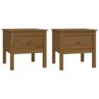 vidaXL Side Tables 2 Pcs Honey Brown 50x50x49 cm Solid Wood Pine
