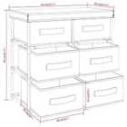 vidaXL Storage Cabinet With 6 Drawers 55x29x55 cm Black Steel