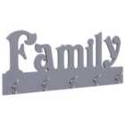 vidaXL Wall Mounted Coat Rack Family Grey 74x29.5 cm