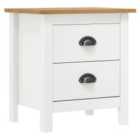 vidaXL Bedside Cabinet Hill White 46x35x49.5 cm Solid Pine Wood